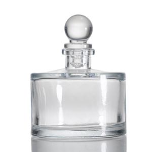 Wholesale Glass Diffuser Aromatherapy Bottle Cylinder Clear 4 OZ Glass Jar with Crystal Ball Lid Cheap Price Factory in China