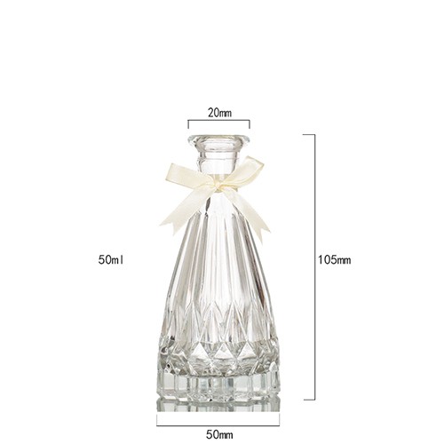 Wholesale Glass Diffuser Aromatherapy Bottle Purchase Factory Cheap Price Diamond Vase Shape Refillable Jar 