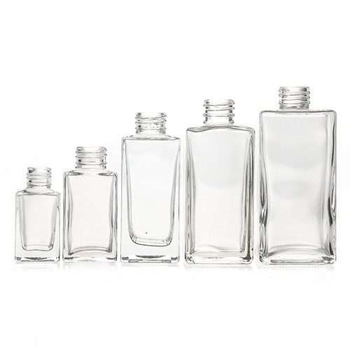 Wholesale Glass Diffuser Aromatherapy Bottle Square Transparent Glass Jar for Room Air Fresher with Reed