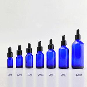 Wholesale Glass Essential Oil Jar Cobalt Blue Dropper Refillable Vial Bottle from China Manufacturer