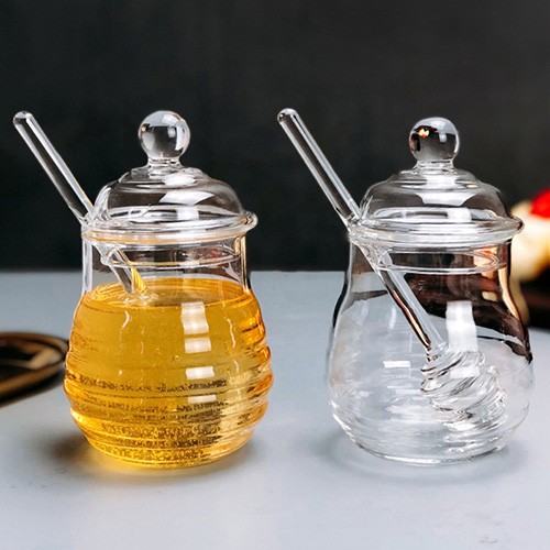 Wholesale Glass Honey Jar Buy Cheap Price Factory Personalized 10 OZ Bee  Empty Honey Glass Bottle with Spoon  