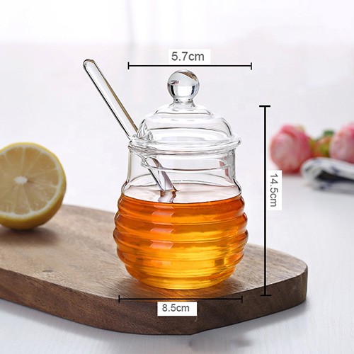 Wholesale Glass Honey Jar Buy Cheap Price Factory Personalized 10 OZ Bee  Empty Honey Glass Bottle with Spoon  