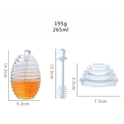 Wholesale Glass Honey Jar Buy Cheap Price Factory Personalized Beehive Honeycomb Shape Glass Bottle with Spoon 