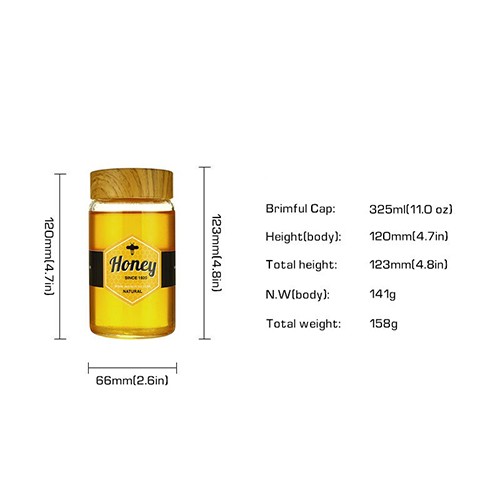 Wholesale Glass Honey Jar Purchae Cheap Functional Stylish Mutiple Use Borosilicate Jar with Wooden Cap