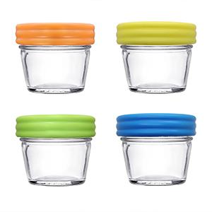 Wholesale Glass Mason Cup Mini 4 OZ Clear Mason Jar with Food Grade Silicone Lid for Honey Jam Buy Cheap Factory Price 