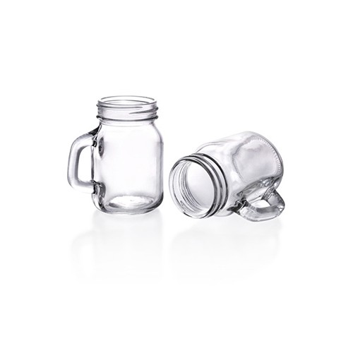 Wholesale Glass Mason Cup Mini 4 OZ Clear Mason Jar Mug with Handle and Lid Buy Cheap Factory Price