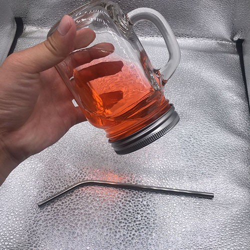 Wholesale 400 ML Glass Mason Cup with 304 Stainless Steel Drinking Straw