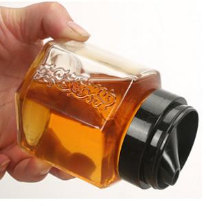 Wholesale Kitchen Liquid Storage Glass Jar Hexagon Bottle for Honey Oil Sauce Vinegar  from Factory Supplier 