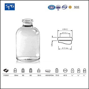 Wholesale Pharmaceutical Clear Glass Injection Vial for USP Type I,II,III