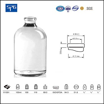 Wholesale Pharmaceutical Clear Glass Injection Vial for USP Type I,II,III