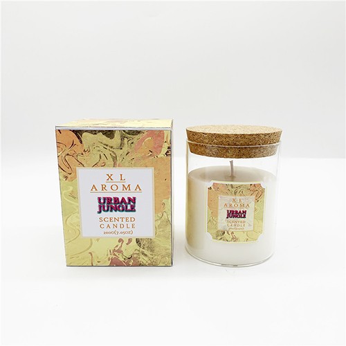 Wholesale Purchase Empty Glass Candle Jar Cup with Nature Lid and Personalized Box Label for Distributor