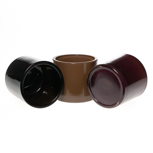 Wholesale 260ml Round Black Amber Empty Candle Glass Cup Holder  