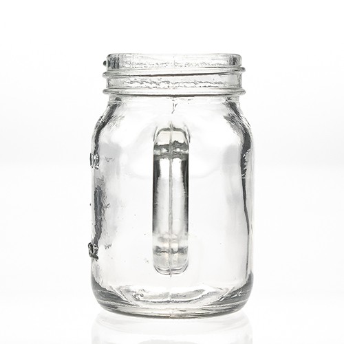 Wholesale 4oz Small Square Empty Water Drinking Cup Clear Glass Mason Jar with Handle