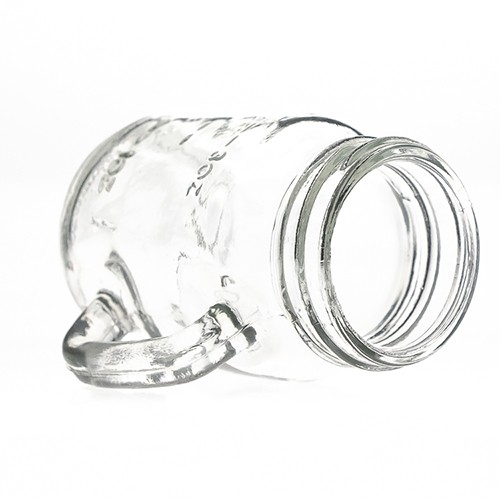 Wholesale 4oz Small Square Empty Water Drinking Cup Clear Glass Mason Jar with Handle