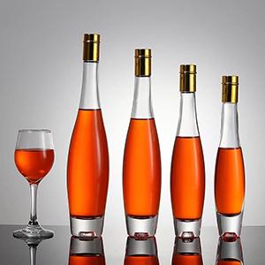 Wholesale Tall Thin Crystal Glass Ice Fruit Grape Champagne Wine Bottle with  Plastic Lock Cap